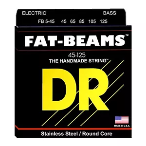 DR FB5-45 Fat Beam Stainless Steel 5 String Bass Strings Medium .045-.125 - Picture 1 of 1