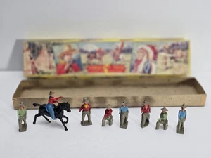 50er Jahre Crescent Toys Cowboys Figuren Set mit Originalkarton Made in England Vintage - Bild 1 von 6