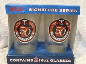 Set of 2 SWEET Minnesota Twins 2010 Target Field Fifty Season Glasses, NICE-NIP! - Picture 1 of 4