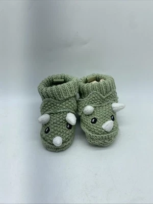 Newborn Boy Triceratop Knit Sock Shoes - Image 1 of 4