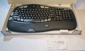Logitech K350 Wireless Wave Ergonomic Keyboard - With Usb Dongle Tested Working - Picture 1 of 4
