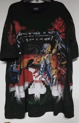 Metallica Master of Puppets AOP Black Faded T-Shirt Men XL Modern (VTG Look) - Image 1 of 4