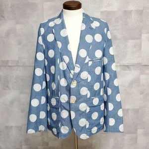 Paul Smith Red Ear Denim Jacket Polka Dot Blue Cotton Mens Size L Used - Picture 1 of 10