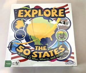 EXPLORE THE 50 STATES - A GAME OF WHO, WHERE, AND WHAT! OUTSET MEDIA BOARD GAME - Picture 1 of 5