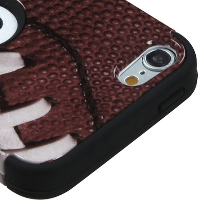 iPod Touch 5th 6th 7th Gen - HARD&SOFT IMPACT ARMOR HYBRID CASE BROWN FOOTBALL - Image 1 of 4