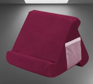 Red IPad Laptop Holder Tablet Multi-Angle Soft Pillow Lap Stand Phone Cushion - Picture 1 of 2