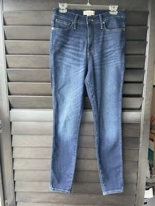 Madewell 10” High Rise Skinny Jeans 29 Dark Wash Zip Fly - Picture 1 of 7