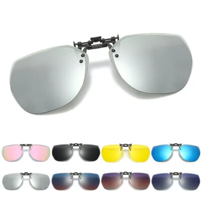 Polygon Polarized Clip On Flip-up Sunglasses for Women Over Prescription Glasses - Photo 1/4