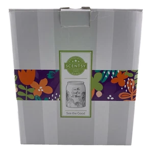 Scentsy SEE THE GOOD IN ALL THINGS Scaldacera Floreale Bianco con Margherita Argento Nuovo - Foto 1 di 7