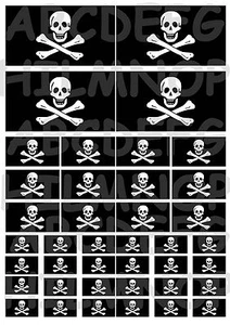 40 ADESIVI BANDIERA nera JOLLY ROGER FLAG PIRATI STICKERS VINILE AUTO IMPERMEABI - Picture 1 of 1