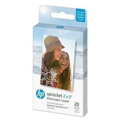 HP Sprocket 2x3" Premium Zink Sticky Back Photo Paper (20 Sheets) Compatible - Image 1 of 4