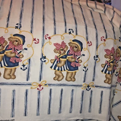 VTG Daisy Kingdom #1612 "BEACH BEARS DOUBLE. BORDER" 44”X 1 yd + 33” - Image 1 of 4