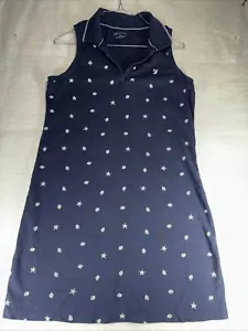 Nautica M Sport Sleeveless Dress Nautical Shells Navy White - Picture 1 of 11