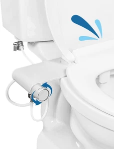Rear & Feminine Ultra Thin Bidet Attachment for Toilet with Self Cleaning Dual N - Picture 1 of 9