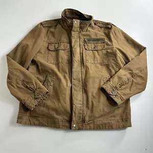 Levi's Washed Cotton Military Jacket Brown Mens Size Large NWT Utility Outdoor - Picture 1 of 11