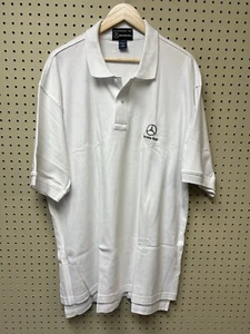 Mercedes Benz White Polo Shirt Men's XL Embroidered Short Sleeve Polo USA Made - Picture 1 of 7