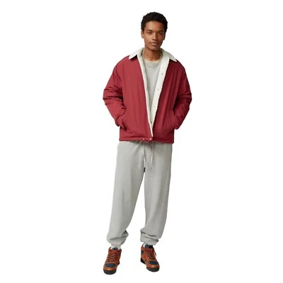 Urban Outfitters Standard Cloth Burgundy Red Fleece Lined Coach Jacket Size XL - Image 1 of 4
