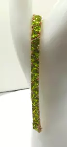 Pulsera Tenis Ross Simons Vermeil Plata Esterlina Vidrio Verde - 8" - Imagen 1 de 5