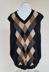 Daniel Cremieux Signature Collection V-Ausschnitt Pullover Weste Herren Large Argyle Golf - Bild 1 von 9