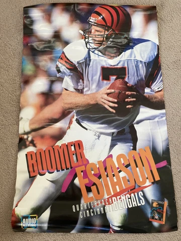 POSTER Boomer Esiason Cincinnati Bengals 1990's Vintage New Out of Box NFL Cover