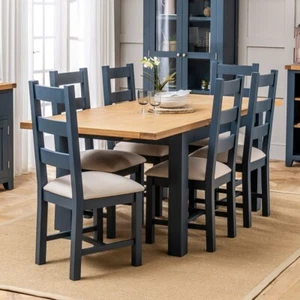 Westbury Blue Painted Extending Dining Table -6 Dining Chairs - BP45-BP49-6-QTY - Picture 1 of 15