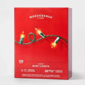 1 Box 100 Clear Twinkling Mini Lights Bulb 20' 7.5" Feet Indoor Outdoor New - Picture 1 of 1