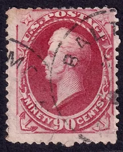 US Scott 191, 1879 Perry, 90c carmine rose, FINE USED - Picture 1 of 2