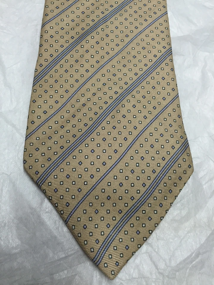 CORBATA HOMBRE CHARLES JOURDAN BEIGE CON DISEÑO AZUL 3 X 61 Foto 1 de 4