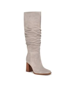 Botas de becerro de vestir Nine West grises domaey apiladas tacón bloque para mujer 5 M - Imagen 1 de 3