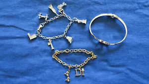 Lot of 3 Vintage Bracelets Charm Spring Opening Diamond International VERY NICE - Picture 1 of 5