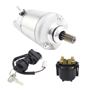 1999-2002 Starter & Ignition Key Switch for Kawasaki Prairie 400 KVF400D & Relay - Foto 1 di 7