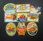 LOT 9 ETIQUETTES ANCIENNES SODAS ANGLAIS BOISSON ALCOOL OLD LABELS english CRUSH