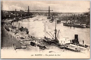 Nantes Frankreich Vue Generale Du Port Schwarzweiß Hafen Boote & Schiffe Postkarte - Bild 1 von 2