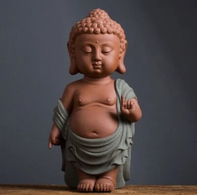 Baby Miya Buddha Statue Chinese Porcelain Bath Towel Buddhism Figure Decor - Image 1 of 4