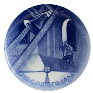 ROYAL COPENHAGEN BING&GRONDAHL PIATTO DI NATALE 1934 ORIGINALE PORCELLANA PRIMA  - Imagen 1 de 4