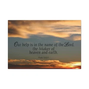 Bible Verse Psalm 124:8 Canvas Wall Art For Kitchen Bedroom Living Room - Picture 1 of 2