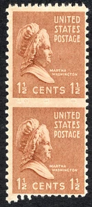 US 1938 1.5¢ Martha Presidential Pair No Perf in Gutter Stamps #805 MNH CV $175 - Picture 1 of 2