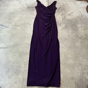 Ralph Lauren Dress Womens Sz 8 Purple Embellished Shoulder Maxi Gown Evening - Picture 1 of 12