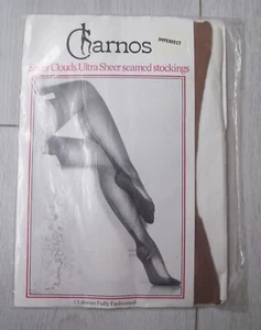 Charnos 'Sheer Clouds' Nat Tan Fully Fashioned Havana Heel Stockings 8.5-9.5 Ave - Picture 1 of 7