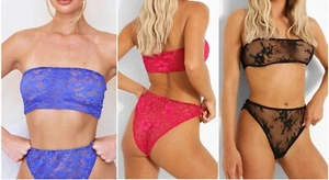 Women's hot Lace Sexy Lingerie Nightwear Underwear G-string Sleepwear Bra Set UK - Bild 1 von 14