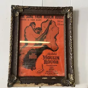 The Song From Moulin Rouge Where is Your Heart Vintage Sheet Music Framed - Picture 1 of 4
