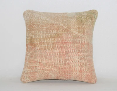 16"x16" 40x40 Hand Woven Turkish Anatolian Kilim Vintage Pillow Cover Cushion - Image 1 of 4