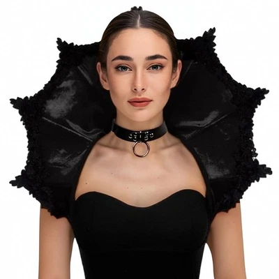 Womens Velvet Gothic Victorian Vampire Collar Cape Halloween Cosplay Party Prop - Image 1 of 3