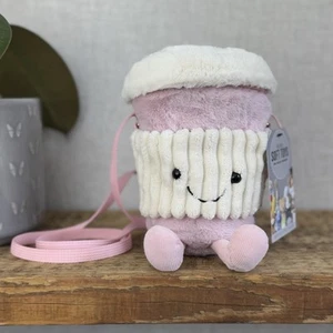 Jellycat Selfridges Pink Coffee To Go Bag - Pink Amuseable Coffee Bag Neu ohne Etikett - Bild 1 von 11
