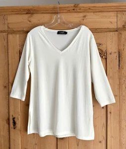 Sympli Tunic Size L (12) Vanilla Ivory Top 3/4 sleeve shirt New - Picture 1 of 5