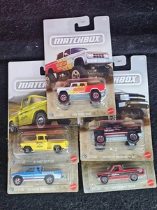 MATCHBOX Themed Trucks set of 5 ‘95 Nissan ‘57 GMC 1977 Ford 1968 Dodge Chevy Si - Picture 1 of 3