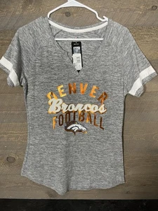 NWT Majestic Fan Fashion NFL Team Denver Broncos V-Neck Shirt Women's Sz M - Picture 1 of 5