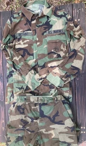 USGI USMC Woodland Camuflaje BDU Uniforme de Combate Camisa y Pantalones Conjunto Pequeño Largo - Imagen 1 de 21