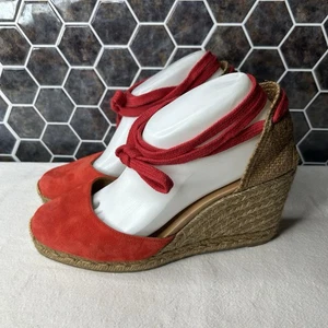 Castaner Rot Cuero Plateau Espadrilles Schuhe Wedges Größe 40 EUR7 US 8,5 - Bild 1 von 7