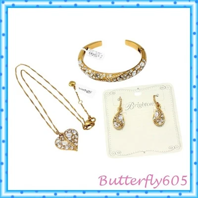 Brighton Trust Your Journey Collar Pulsera Pendientes Conjunto Oro Nuevo con Etiquetas Bolsa $338 Foto 1 de 4